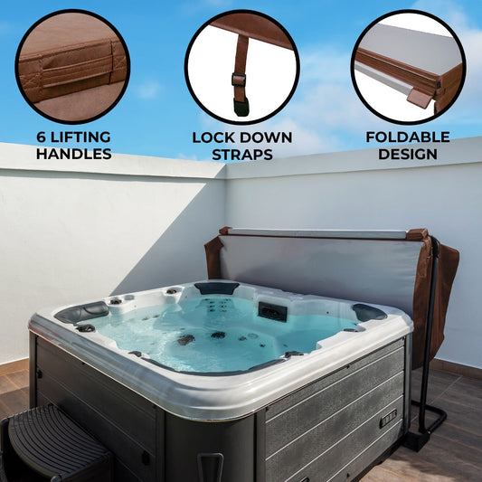 2.1m Hot Tub Spa Cover – Brown