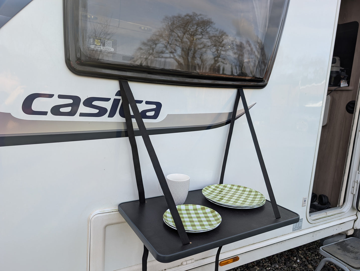 Camping Hanging Table 18mm  600x400mm  with Rubber Trim for Caravan, Car, Camper Van